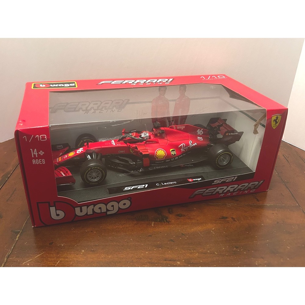 Bburago Ferrari SF21 Red Unisex 1/18 Charles Leclerc F1 Diecast Car New Official